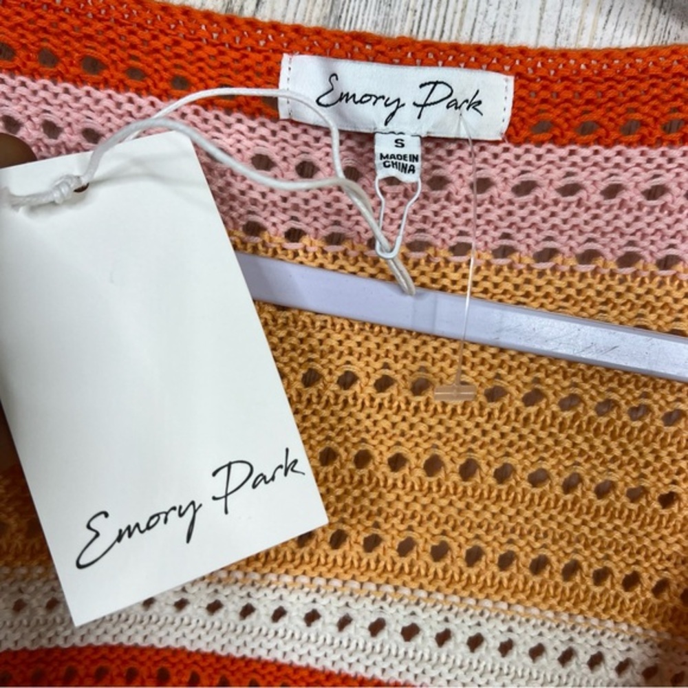 Colorblock Crop‎ Top Knit Sweater Long Sleeve Striped Cardigan by Emory Park - Picture 6 of 10